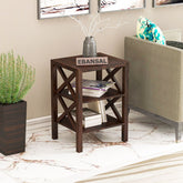Prio Solid Sheesham Wood Side End Table (Walnut Finish)